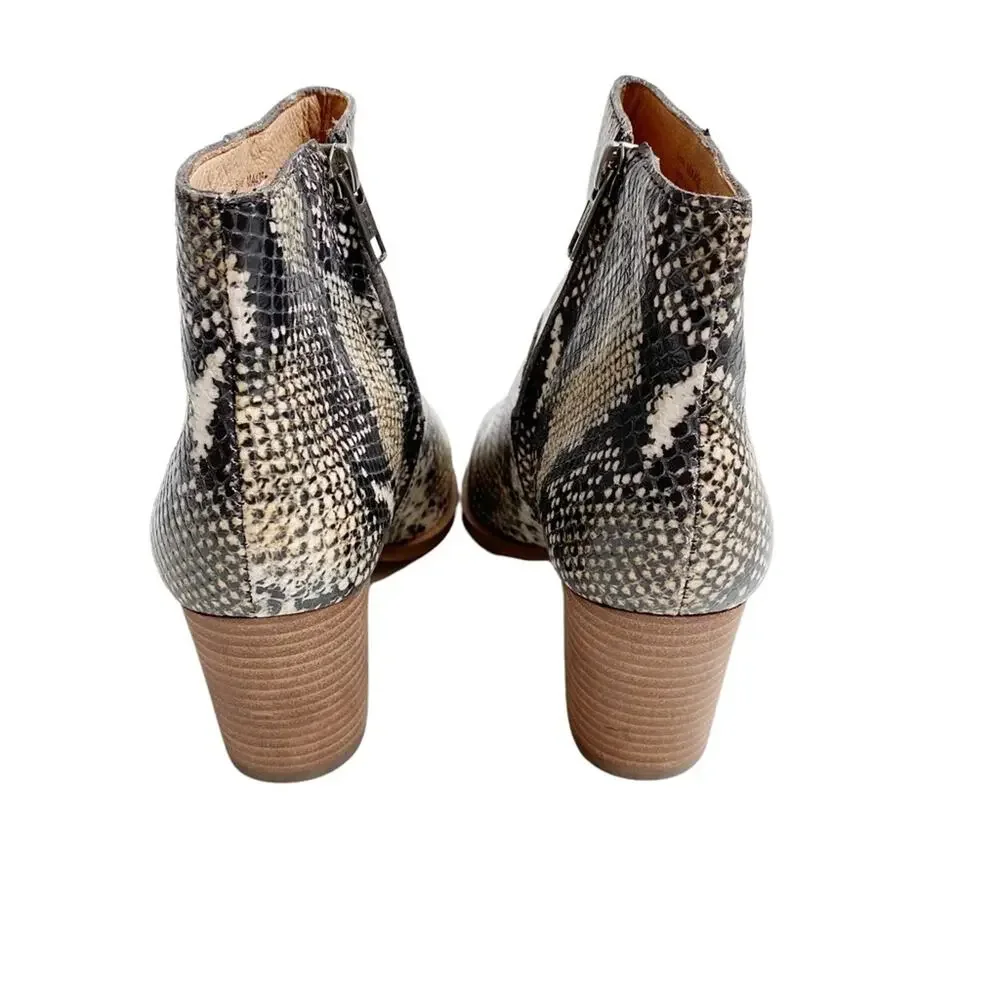 MADEWELL The Rosie Ankle Boot in Snake Embossed Moonstone Multi Leather